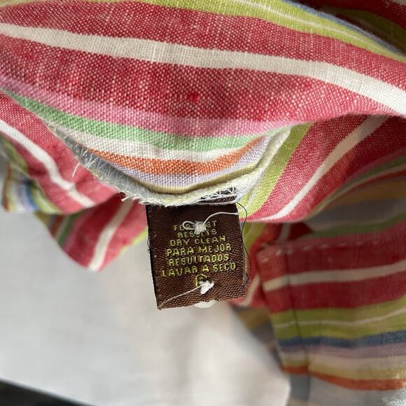 Havana Nine Men's Linen Striped Short Sleeve Button Up Shirt Size XL Preppy - Picture 13 of 15